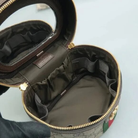 100% Authentic GUCCI Ophidia Brown GG Canvas Vanity case 1150-09324 - Picture 11 of 12